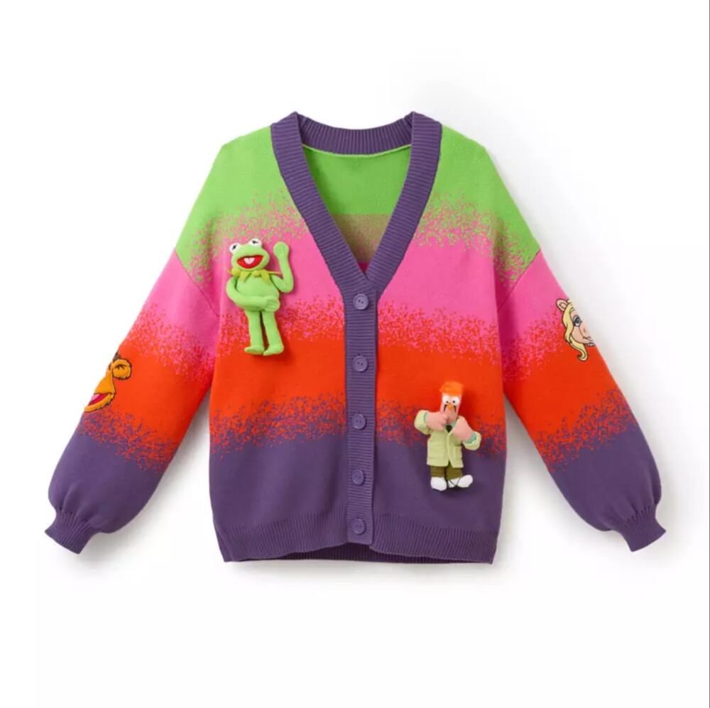 Disney Muppets Kermit Plush Cardigan D23 - Beaker Fozzie Miss Piggy XL